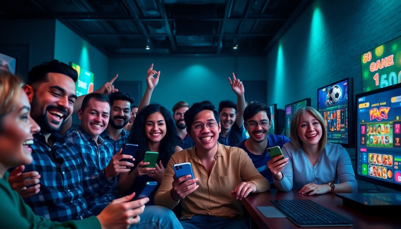 Players enjoying diverse games at new88go.com in a vibrant online gambling environment.