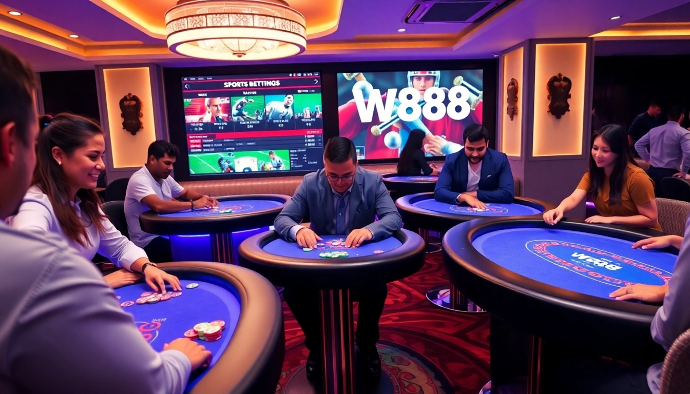 Experience the excitement of W88 gaming at w88.nyc in a vibrant casino atmosphere.