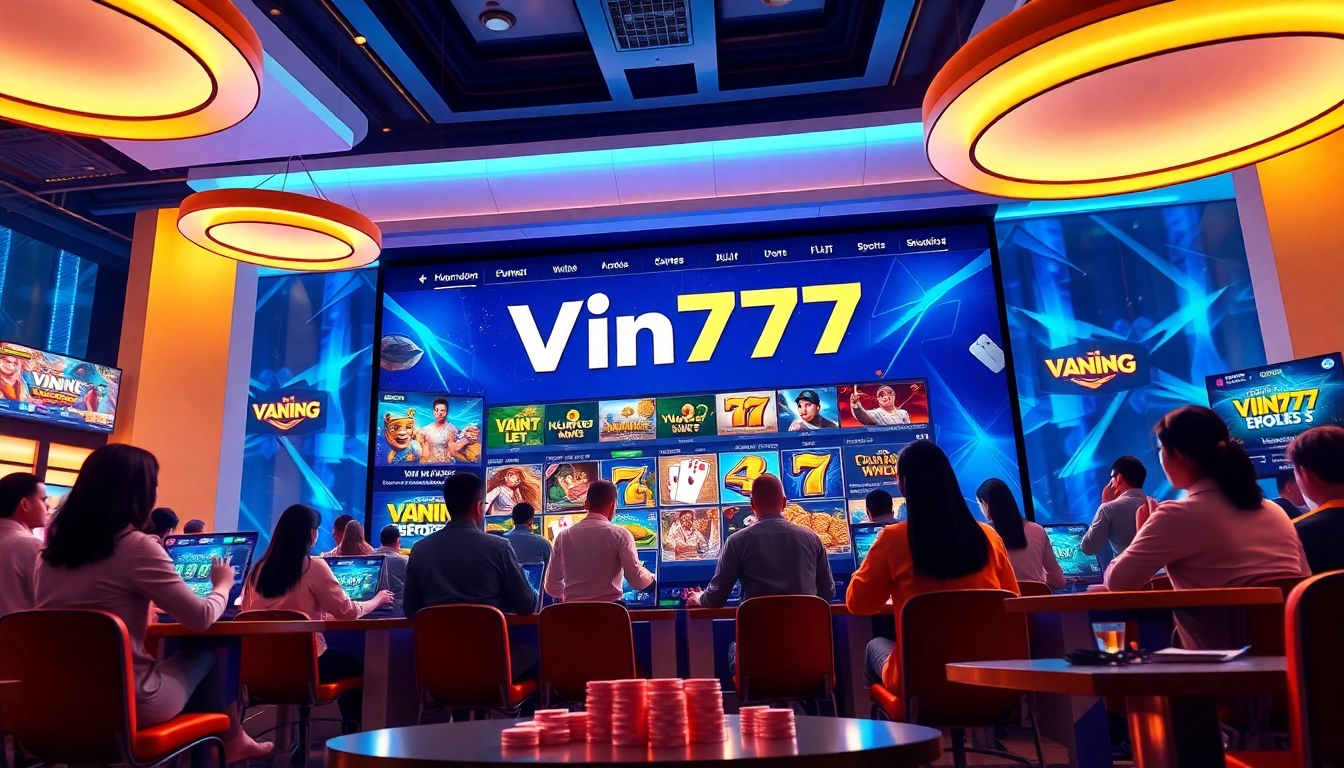 Experience the vibrant gaming atmosphere at vin777.gb.net, showcasing diverse players and exciting online betting features.