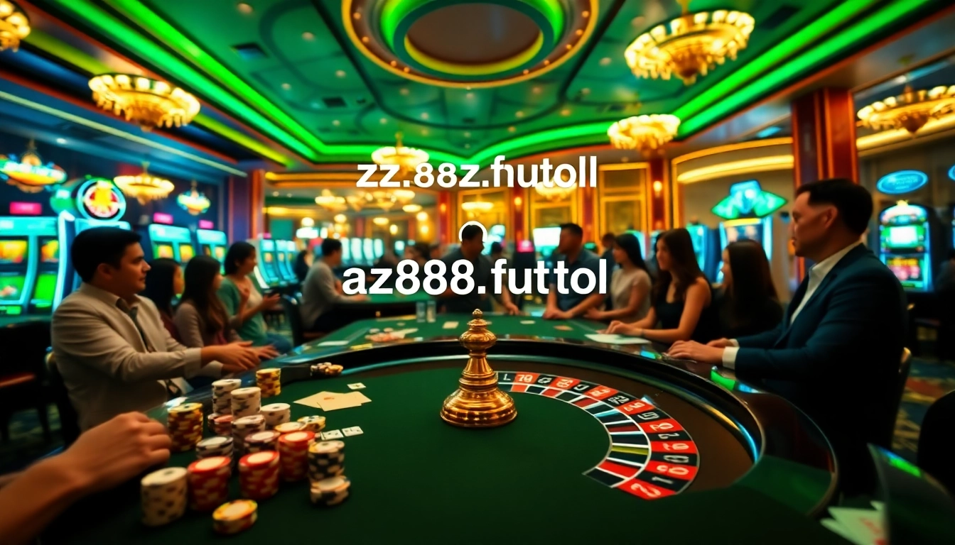 Winning players celebrating their success at https://az888.futbol casino tables with vibrant cards and chips.