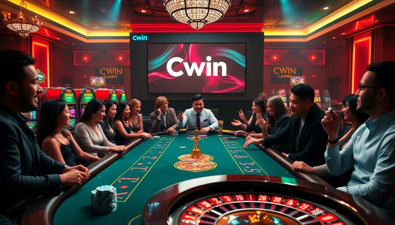 Cwin offers an exciting poker experience with lively players and vibrant casino elements.