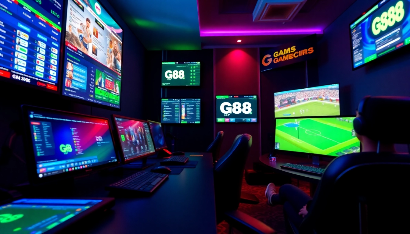 Experience the excitement of online gaming with G88's vibrant digital gaming environment, showcasing secure betting options and interactive interfaces.