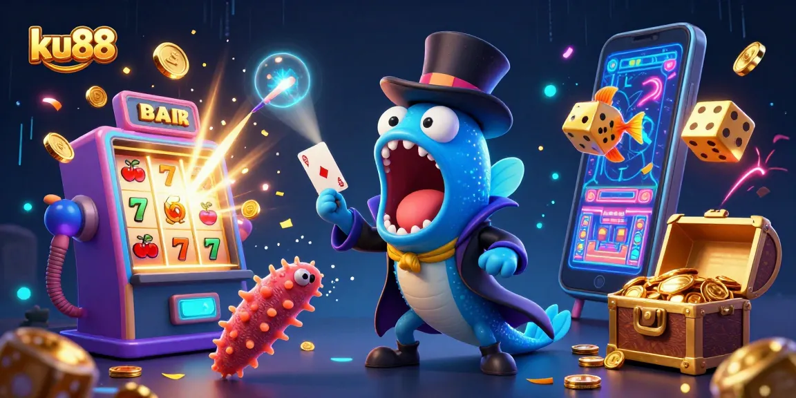 Experience excitement with ku88 as a bioluminescent eel performs magical card tricks.