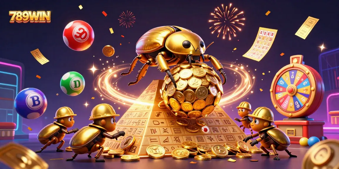 Experience thrilling wins with 789WIN's golden beetles and vibrant casino rewards!