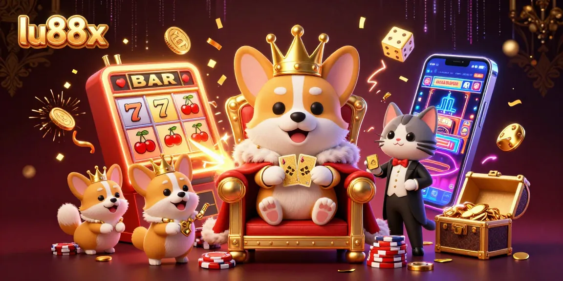 Experience thrilling casino adventures with lu88x amid corgis, jackpots, and vibrant games.