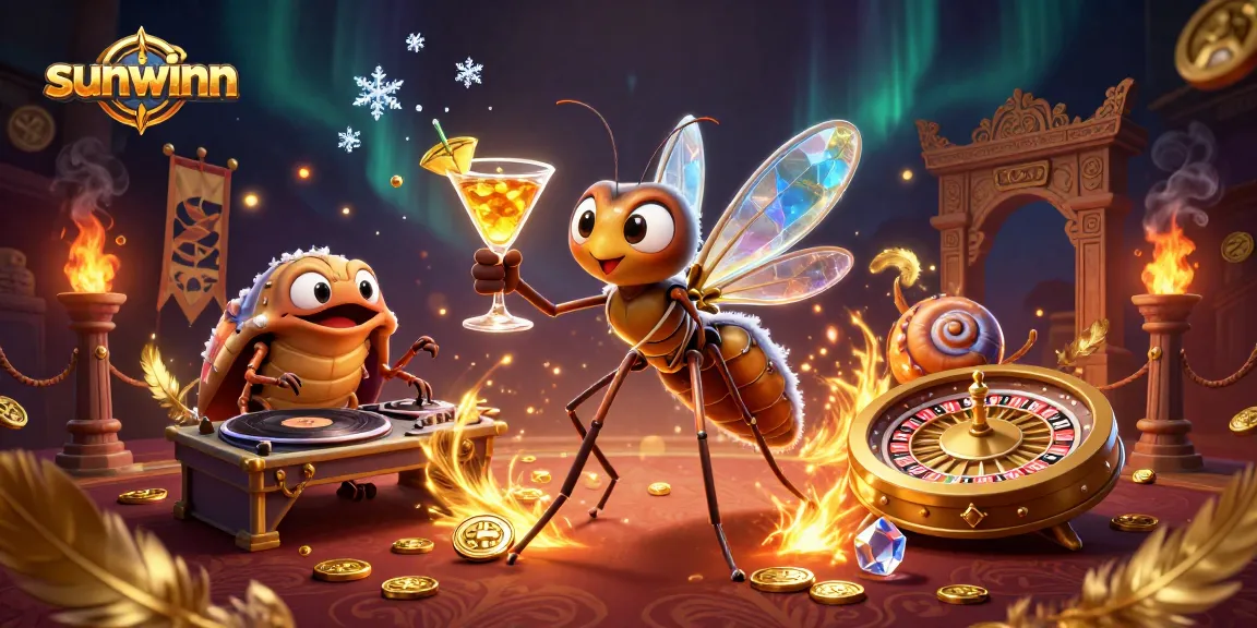 Experience sunwinn magic with a lively casino scene showcasing animated characters and vibrant gaming elements.